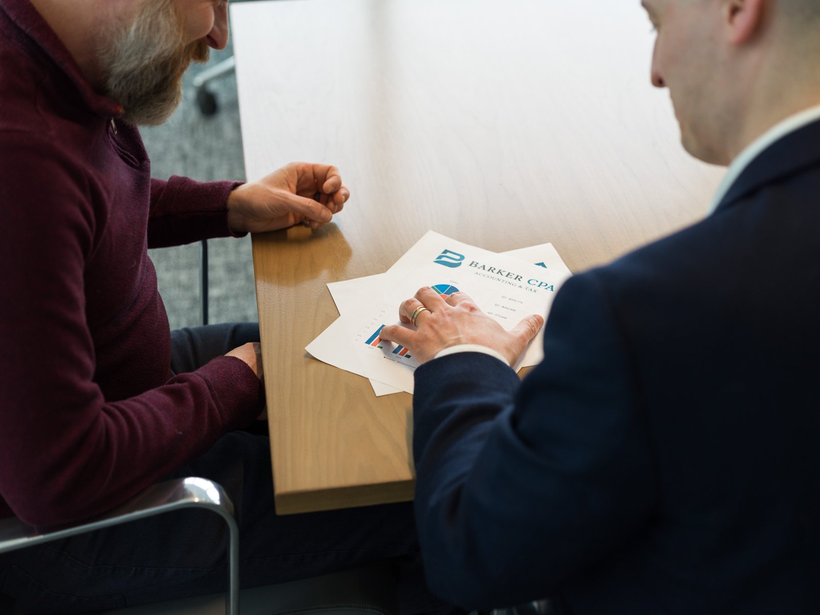 Business owner reviewing financials